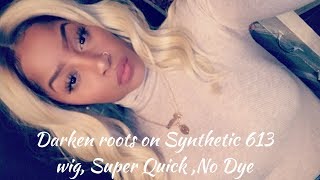 How To Darken your 613 wig roots NO DYE [upl. by Eekorehc]