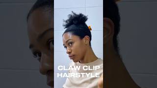 Clawclip hairstyle on stretched 4C hair 4chair naturalhairstyles [upl. by Acilef]