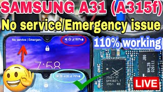 Samsung A31 A315f Network problem solution  Samsung A31 no service  emargency issue fix [upl. by Nosam]