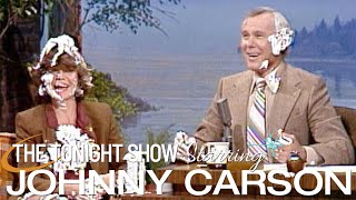 Sally Field and Johnny Get Into a Shaving Cream Fight  Carson Tonight Show [upl. by Jemie]