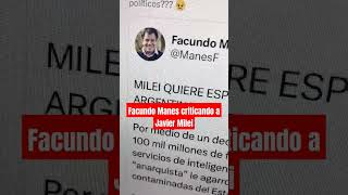 Facundo Manes criticando a Javier Milei [upl. by Attelrac]