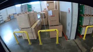 Unloading trailer with damaged goods POV E50 Forklift from Linde [upl. by Ttevi663]