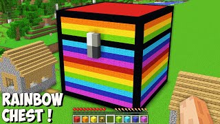 What is HIDDEN inside GIANT RAINBOW CHEST in Minecraft I found THE BIGGEST SECRET CHEST [upl. by Adnah]