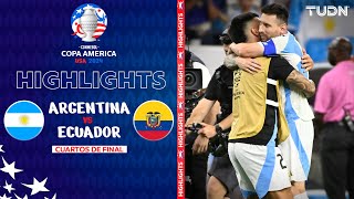 HIGHLIGHTS  Argentina 1421 Ecuador  Copa América 2024  4tos  TUDN [upl. by Elish]