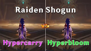 Raiden Hypercarry vs Hyperbloom  Which one is better gameplay comparison [upl. by Auria662]