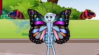 Butterfly Butterfly Song 🦋 Where Are You Going  Hindi Children songs [upl. by Ainoyek]