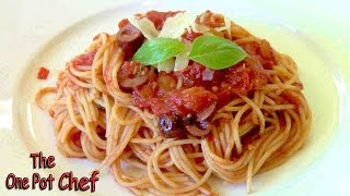 Spaghetti Puttanesca  One Pot Chef [upl. by Sarilda]