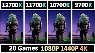 Intel I7 12700K vs 11700K vs 10700K vs 9700K  Tested 20 Games [upl. by Leur796]