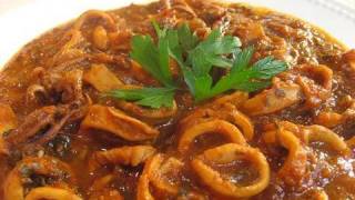 Calamari with Tomato Sauce Recipe  Moroccan Style  CookingWithAlia  Episode 71 [upl. by Yoong]