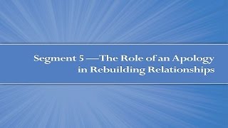 Module 4 Segment 5 The Role of an Apology in Rebuilding Relationships [upl. by Allez]