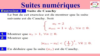 Suites de Cauchy Exercice corrigé Analyse 1 [upl. by Tychon]