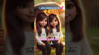 🥰Cute sisters love 😘short viral youtubeshorts 😘😘🥰🥰😍😍🥺👀💯🔥✨👸🏻👑💗 [upl. by Enamrej]