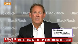 Market Rate Cut Pricing Is ‘Aggressive’ Says BlackRock’s Rieder [upl. by Nnagrom]