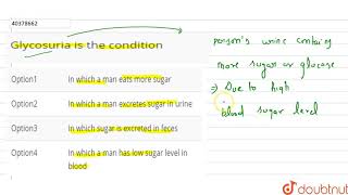 Glycosuria is the condition [upl. by Annoik741]