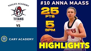 Anna Maass 25 Points w 5 Threes vs Cary Academy 12 4 24 [upl. by Gillett]