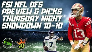 NFL DFS Showdown Preview Show  Thursday Night Football  49ers and Seahawks  DraftKings Picks [upl. by Skcirdnek310]