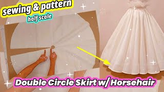 🧵 How to Make a Double Circular Skirt × Umbrella Skirt Cutting × falda circular × sewing tutorial [upl. by Ashatan]