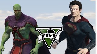 MARTIAN MANHUNTER VS SUPERMAN IN GTAV [upl. by Gahan]