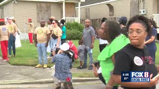 Second line march honors Katrina victims in Lower Ninth Ward [upl. by Shelman125]