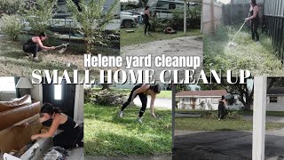 SMALL HOME CLEAN UP Yard work after hurricane helene [upl. by Esemaj]