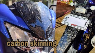 DIY forged Carbon Skinning Tutorial  sniper150  visor and rear fender [upl. by Osrick334]