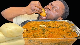 ASMR FUFU amp EGUSI SOUP MUKBANG  Tilapia fish  African food Satisfying Sounds [upl. by Kyre]