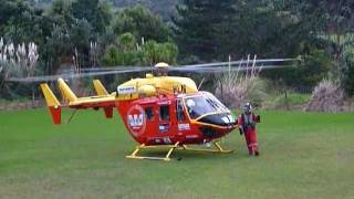 Westpac Rescue Helicopter departs Waioneke School [upl. by Magocsi]