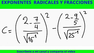 POTENCIACIÓN RADICACIÓN Y FRACCIONES COMBINADAS CUP PSA [upl. by Phillie]