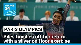 Simone Biles finishes off her return to the Olympics with a silver on floor exercise • FRANCE 24 [upl. by Emili]