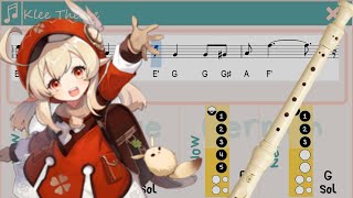 Klees Theme Recorder Tutorial  Genshin Impact [upl. by Hanna457]