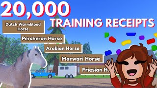 REDEEMING 20000 TRAINING RECEIPTS in WILD HORSE ISLANDS on ROBLOX MULTIPLE HIGH TIERS [upl. by Ysirhc]