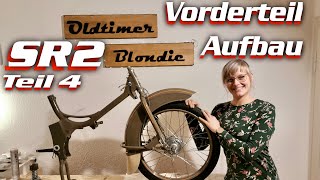 Simson SR 2 Restaurierung Teil 4 ZusammenbauEinbau Rahmen Schutzblech Vorderrad Technik Oldtimer [upl. by Oniram]