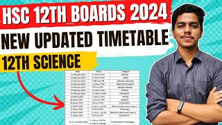 HSC 12th Board Exam 2024 Updated Timetable  Feb 2024  HSC Science hscboard2024 hscboardexam2024 [upl. by Short]