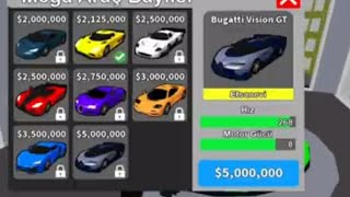 2021 SİLİNEN VİDEOM quotROBLOX  VEHİCLE TYCOON  5000000 DOLARLIK BUGATTİ VİSİON GT ALDIMquot [upl. by Hahseram]