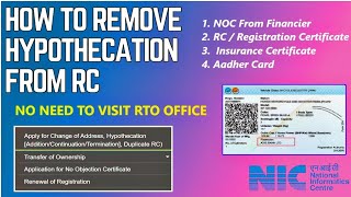 How to Remove Hypothecation from RC Online  Terminate Hypothecation  Remove loan from RC [upl. by Packston]