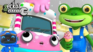 Ice Cream Truck Trouble  BRAND NEW Geckos Garage  Trucks For Kids  Funny Cartoon For Toddlers [upl. by Lesslie]