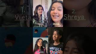 Aaj Ki Raat  cover song by  Vijeta vs Shreya vs Rhythm vs Anukriti whoisthebest songviralshorts [upl. by Odnumyar]