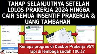 TAHAP SELANJUTNYA SETELAH SELESAI PELATIHAN PRAKERJA 2024 HINGGA DAPAT INSENTIF PRAKERJA [upl. by Yliah]