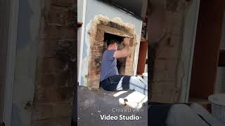 Diy opening an old fireplace Timelapse start to finish asmr [upl. by Suivatco]