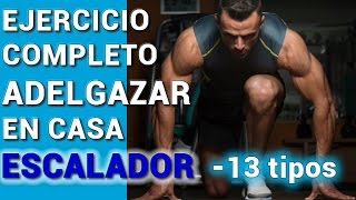 El Escalador  Ejercicio en casa para adelgazar 13 variantes sin material [upl. by Saddler]