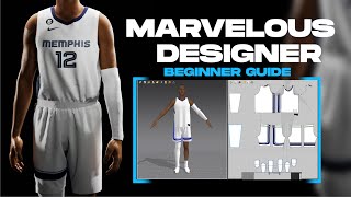 Part 1 Designing NBA Jersey in 3D  Marvelous Designer Tutorial for Beginners [upl. by Atikel]