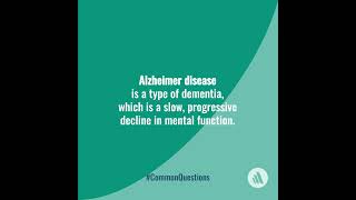 Alzheimer Disease vs Dementia [upl. by Gievlos]