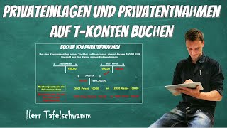 Buchen mit Privatkonto  Privatentnahmen und Privateinlagen  Einfach erklärt  Beispiel u TKonten [upl. by Jarv]