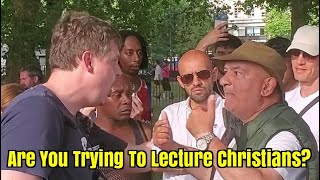 Speakers Corner  Gets Heated  Faux Outrage From a Genocide Apologist Atheist v Christian  ft Bob [upl. by Nesnah347]