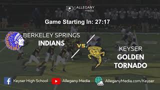 Berkeley Springs Indians vs Keyser Golden Tornado  Varsity Football Game  Sept 3 2021 [upl. by Roze]