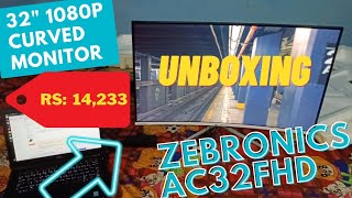 Zebronics A32FHD LED Curved 75Hz 80cm 32quot 1920x1080 FHD Resolution Monitor [upl. by Aimik]