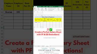 How to Create a Salary Sheet with PF amp ESI Deductions in Excel‼️ excel excelshorts [upl. by Orella]