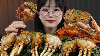 꽃게랑 맛 꽃게 튀김 먹방🦀  FRIED CRABS MUKBANG  EATING SHOW [upl. by Eldwin]