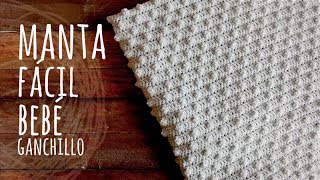 Tutorial Manta o Cobija Bebé Muy Fácil Ganchillo  Crochet [upl. by Daht476]