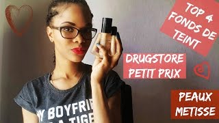 REVUE top 4 fonds de teint DRUGSTORE petit prix peaux métisse tainasobeauty [upl. by Ok]